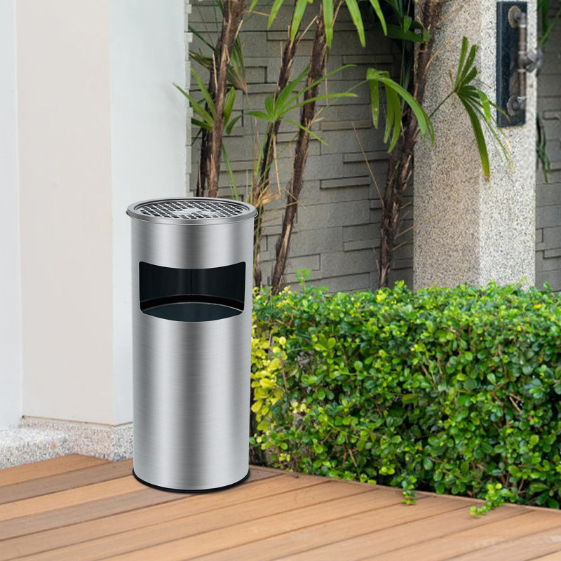 Stainless Steel Multi-Compartment Rubbish & Recycling Bin