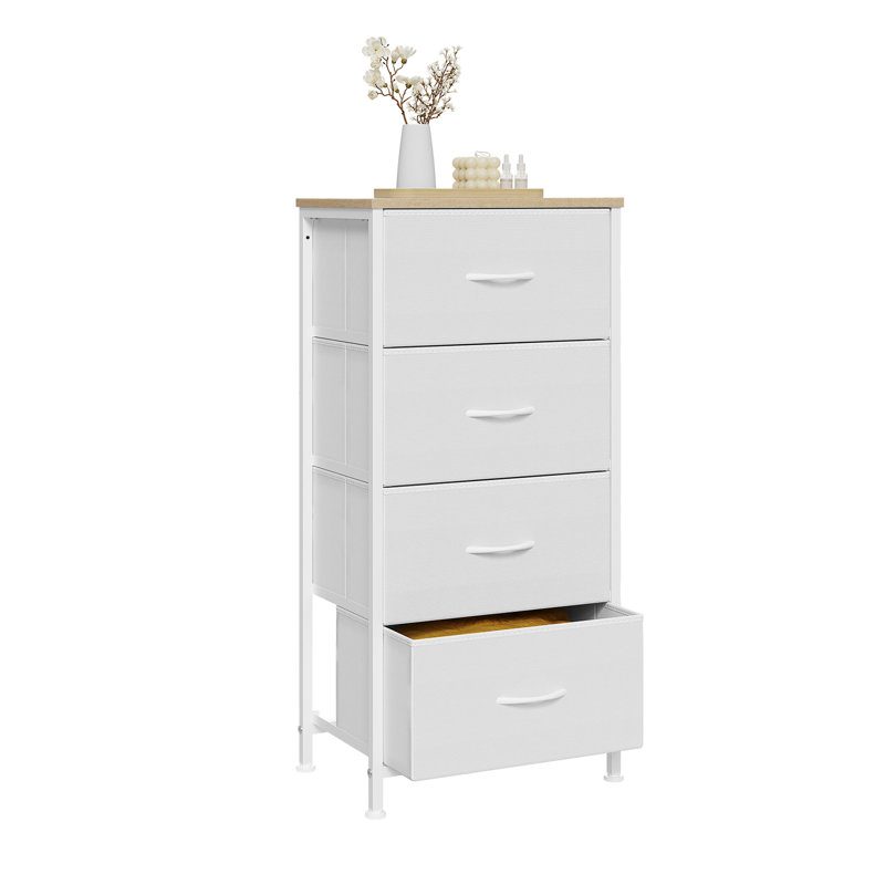 Ahilan 4 Drawer Storage Drawer, White