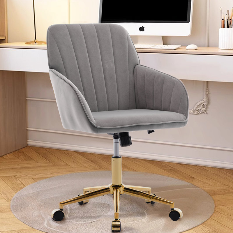 Siège en velours gris luxueux - Ergonomique et élégant. Chaise ergonomique réduisant la fatigue pendant les longues heures de travail.