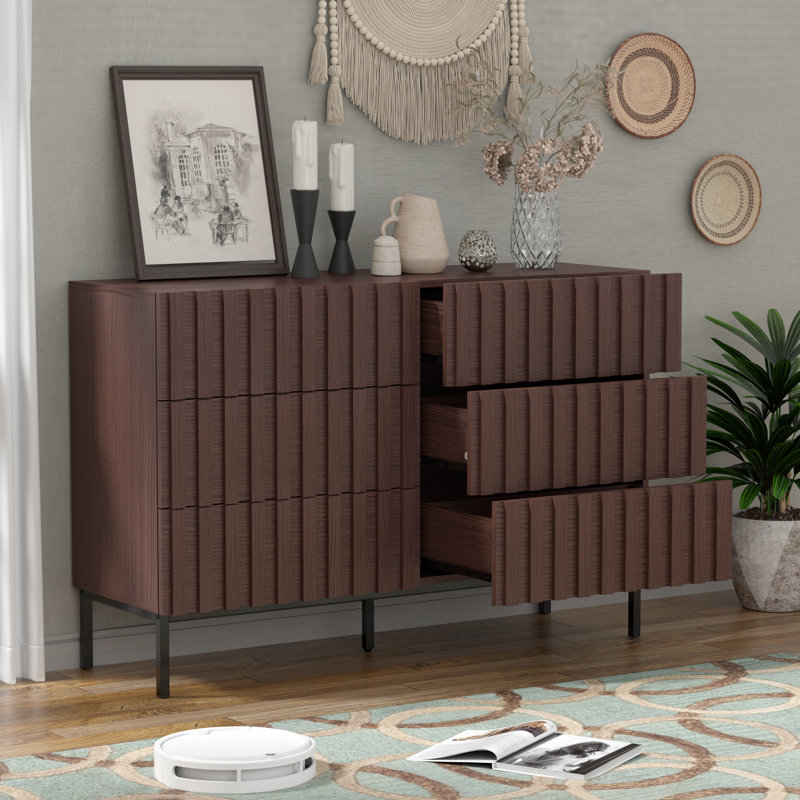 Sevyn 6 Drawer 47.2" W Double Dresser, Coffee