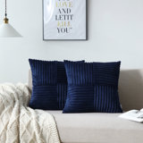 Square Striped Corduroy Soft Flannel Patchwork Pillow Cover