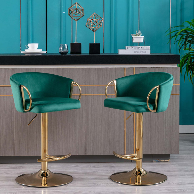 Tabouret à hauteur réglable Therman, Vert