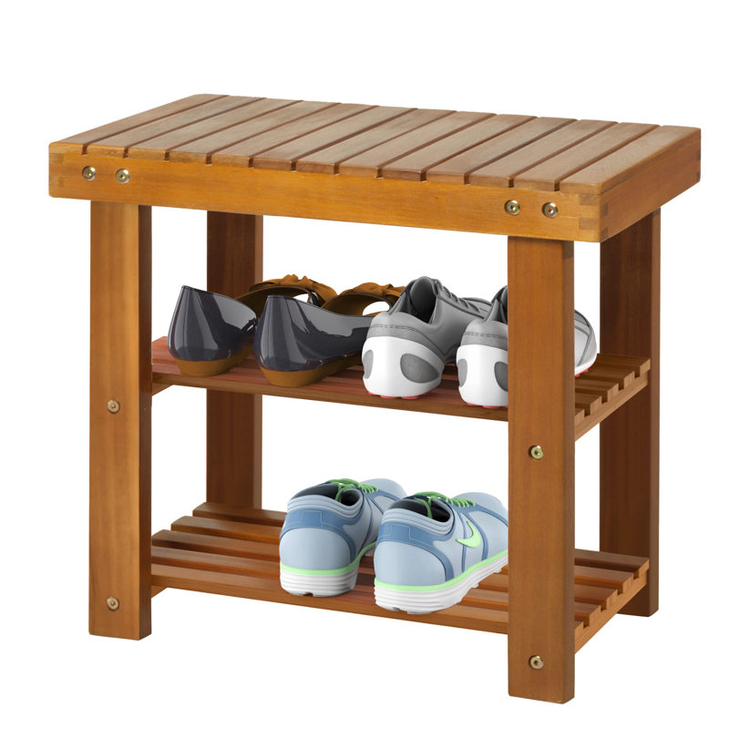 9 Pair Solid Wood Shoe Rack