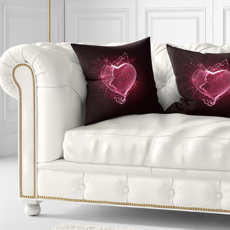 Happy Valentines Day - Coussin imprimé abstrait, 16 po x 1 po, Jeté