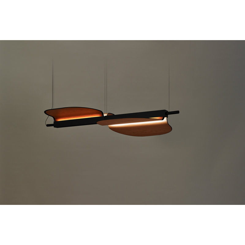 Omma 2 - Light LED Pendant, Matte Black, Natural Cherry