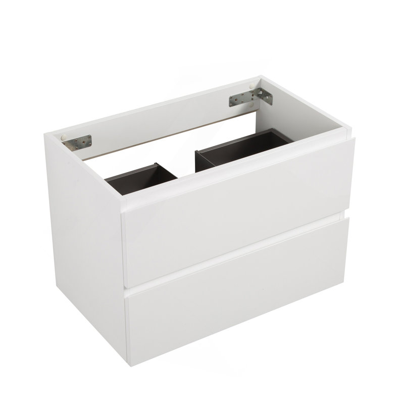  Wall Mount Cabinet Without Basin, White Color, With Two Drawers, Pre-Assembled, 18.91" H x 30" W x 17.93" D, White