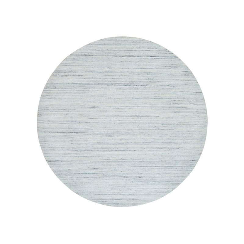 Tapis 10 pi x 10 pi ivoire tissé à la main à motif moderne Striae 758139AEE35149B1955D2DD3E6565C82