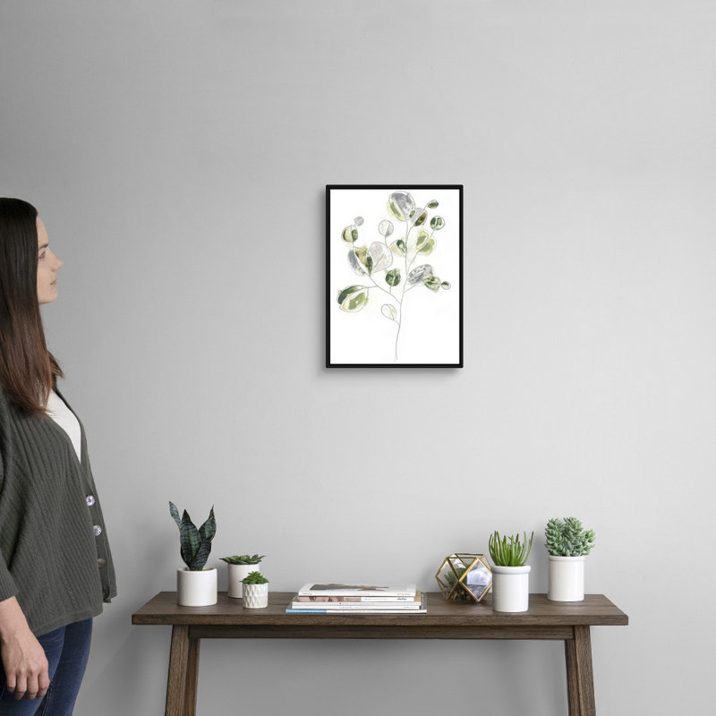 Sea Greens II, art mural sur toile, H 18 po x l 14 po, Toile avec cadre noir