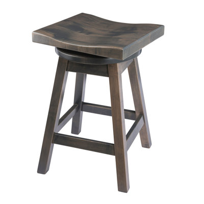 Campton Swivel Solid Wood Counter Stool