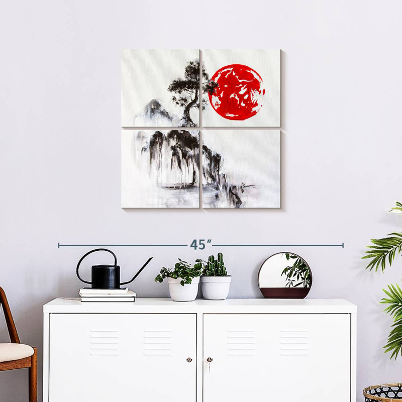 Japan Landscape Abstract, 26" H x 26" W