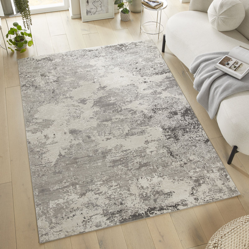 Abstract Grey Area Rug, Rectangle 240 x 300 cm
