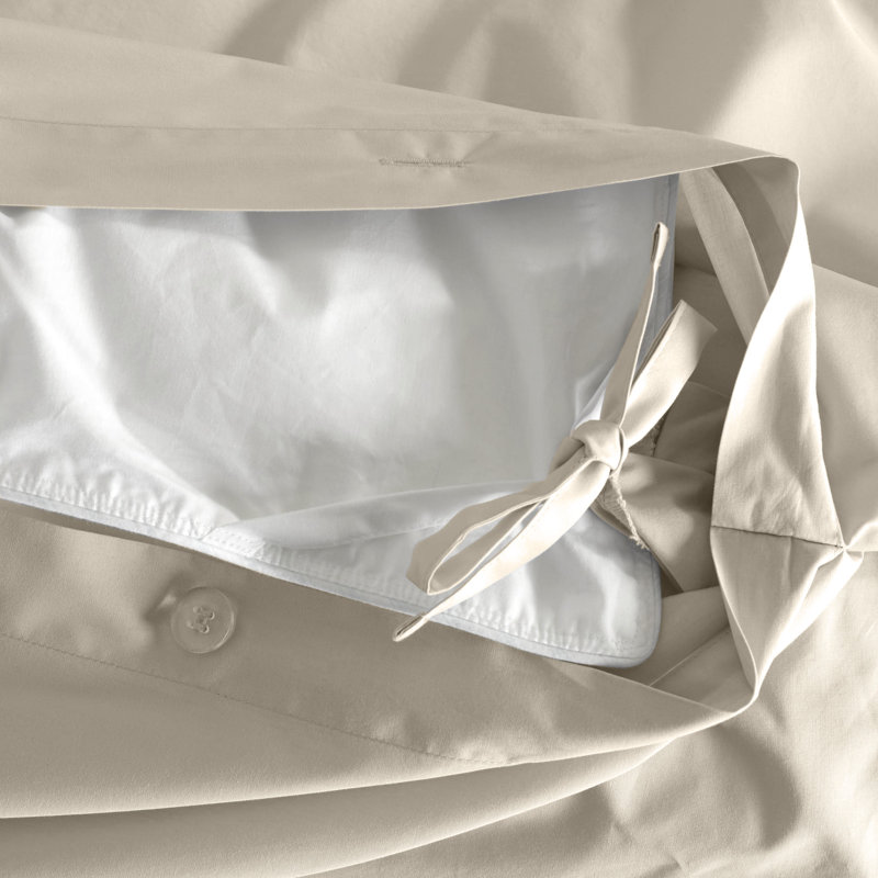 Clean Design Home T300 Percale Duvet Set, Twin XL Duvet Cover + 1 Standard Sham, Beige