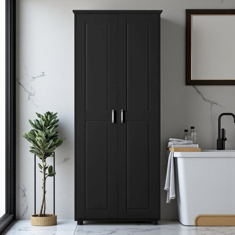 Freestanding Bathroom Storage Cabinet, Black