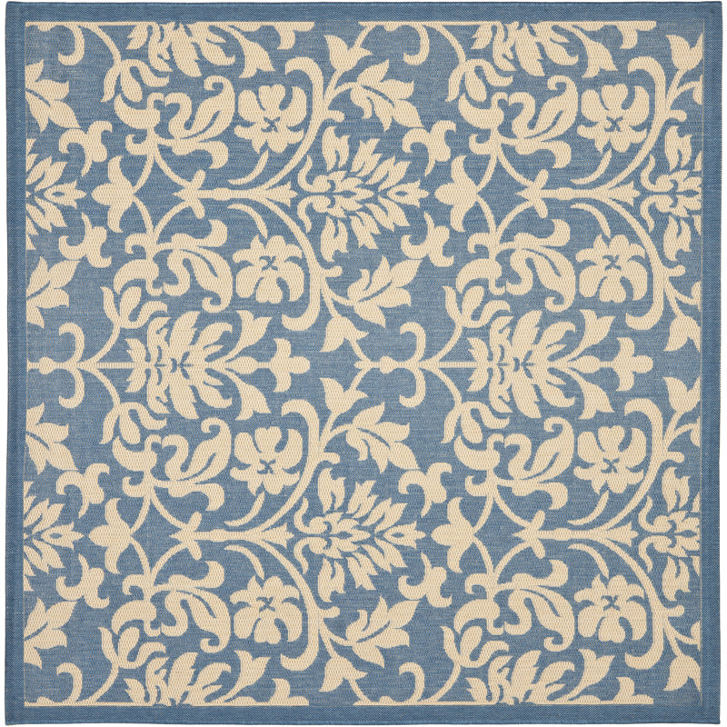 Tapis d'intérieur / extérieur à motif floral Davonia Performance, Carré 7 pi 10 po
