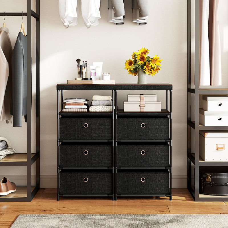 Commode 3 tiroirs avec tablette et bacs de rangement industriels