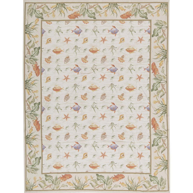 Hand-Knotted High-Quality Ivory and Beige Area Rug