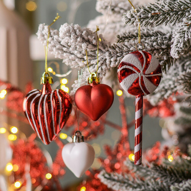 155-Piece Red and White Shatterproof Christmas Ornament Set