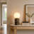 11.5" Modern Natural Brown Marble Table Lamp with Milky Glass Globe Shade-1773578274