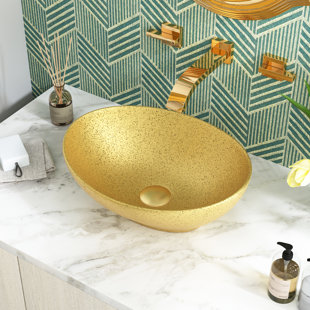 20 Inch Modern Radiant Gold Console Bathroom Sink with Legs