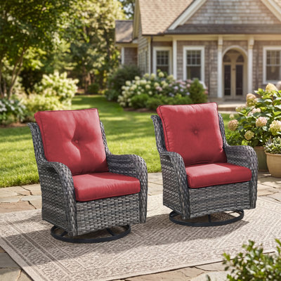 Swivel and sliding wicker patio chairs