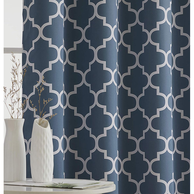 Alexuis Blackout Curtain Pair, 52" W x 84" L, Dusty Blue