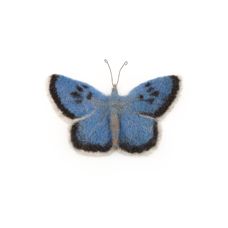 Trousse de feutrage - grand ensemble de feutre aiguille papillon bleu
