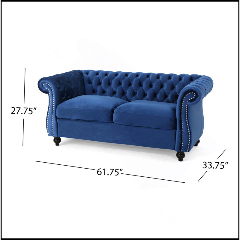 Canapé-causeuse, Velours bleu marine