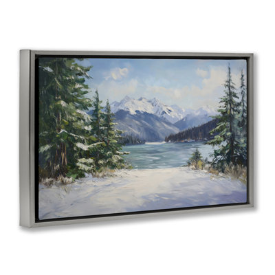 Cadre flottant Frozen Winter Lake, design par Petal Prints Design