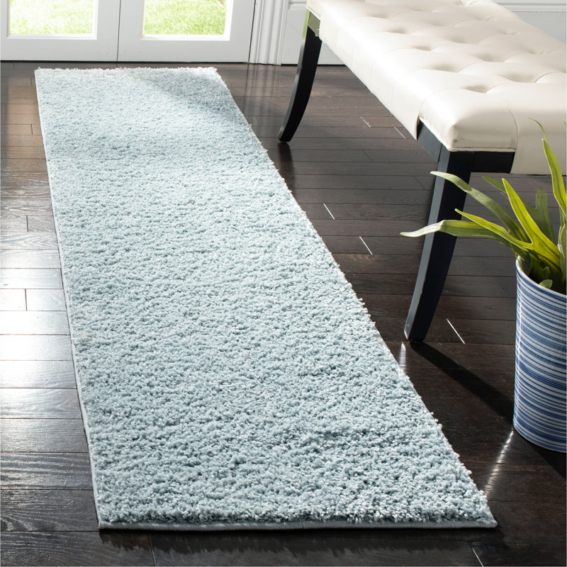 Helsel Shag Performance Machine Washable Solid Color Rug, Runner 2' x 8'