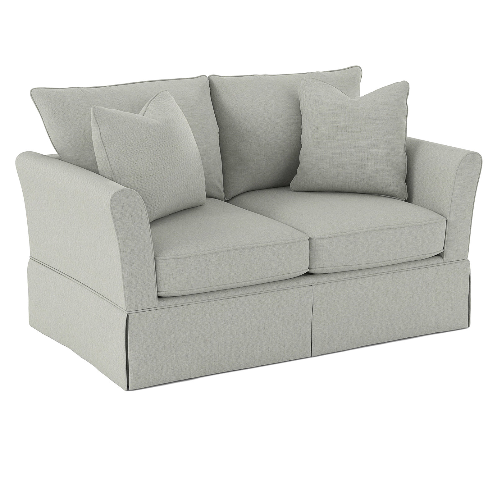 Shelby 63" Upholstered Loveseat, Drusky Moonglow Sustain® Basketweave