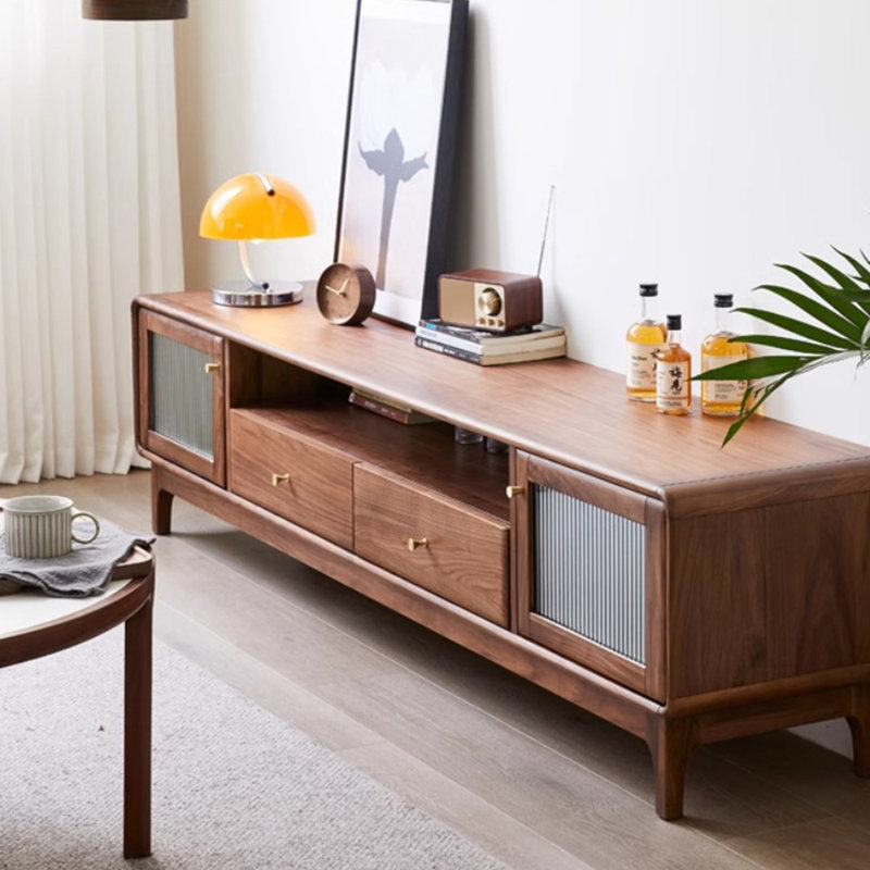 Meuble télé rétro en bois massif simple