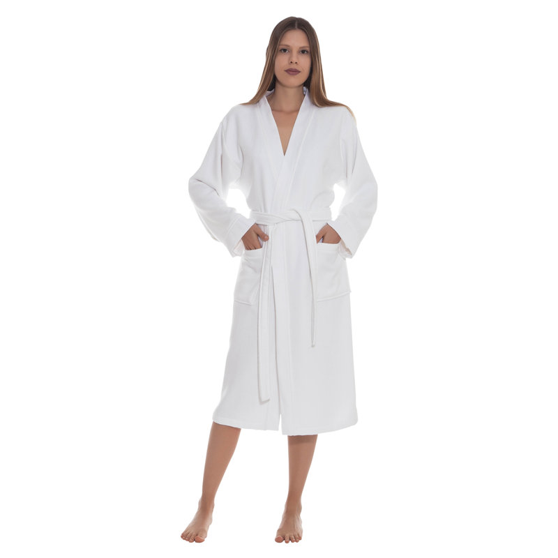 Beltran Terry Cloth Gender Neutral Mid-Calf Bathrobe with Pockets, XL