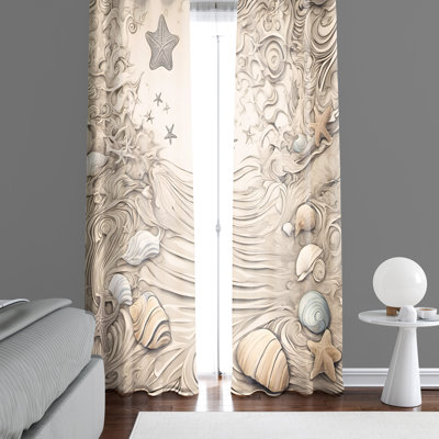 Paire de rideaux semi-transparents en polyester Haritha