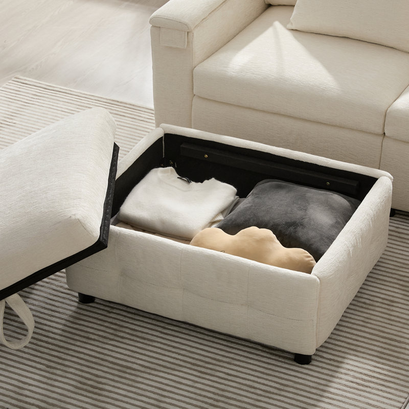 Canapé modulaire multifonctionnel avec repose-pieds et lit escamotable - Parfait pour les petits espaces et la vie polyvalente