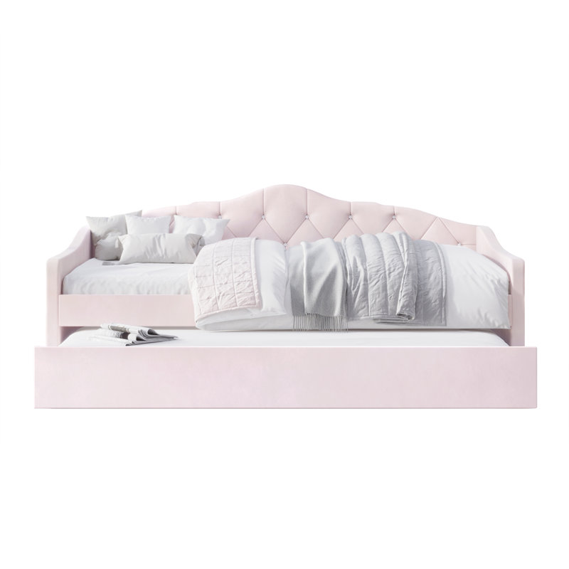 Caitronia Upholstered Daybed, Light Pink