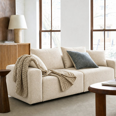 88.58''W Uphostery Sofa With Square Arm