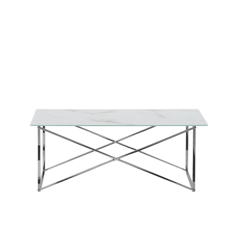 Nora Cross Legs Coffee Table, Silver