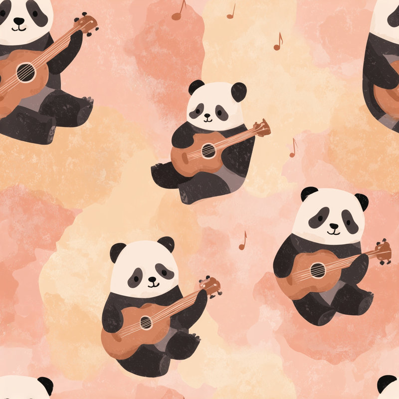 Décoration murale amovible Panda, Texturé non collé