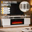 Meuble télé foyer blanc de 152 cm (60 po), centre de divertissement électrique avec 12 couleurs de flammes