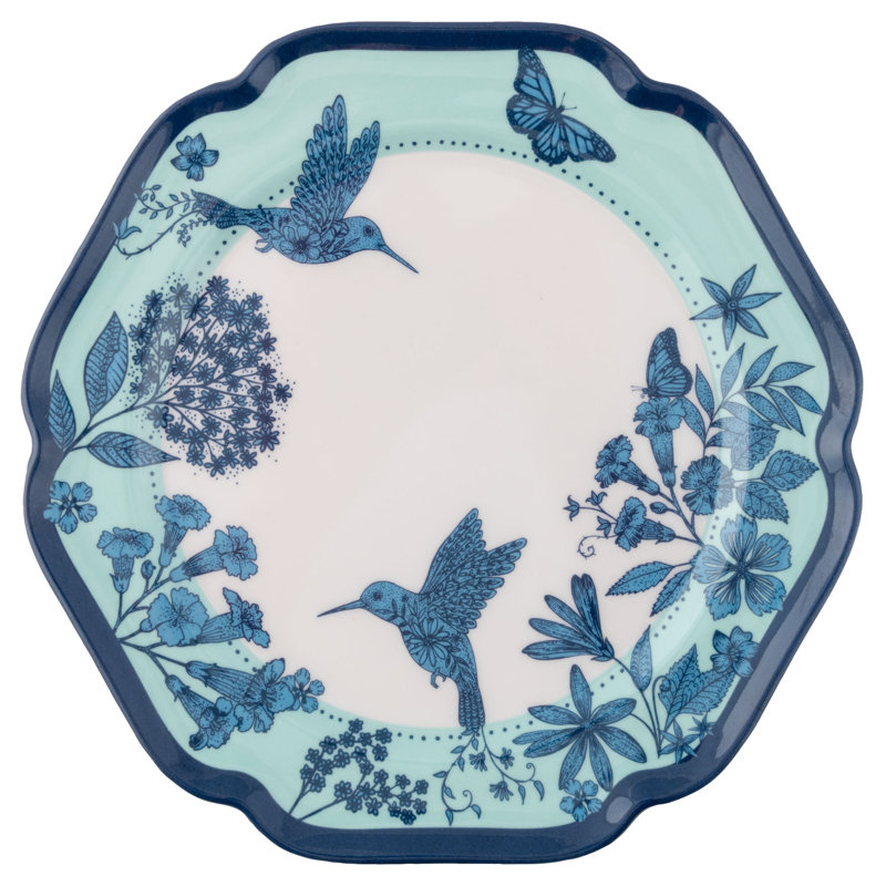 ASSIETTES EN MÉLAMINE S / 4 OISEAUX À FUMER (F24)