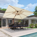 Epling 156'' x 120'' Rectangular Cantilever Umbrella with Crank Lift , Counter Weights Included