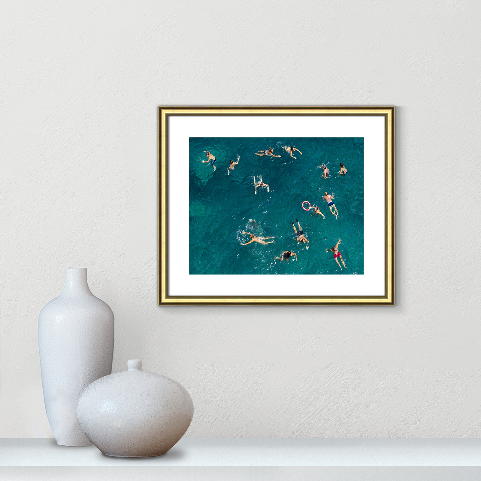 Norvell "Tonti" Print by Tonti, Gold Framed Paper, 16" H x 19" W x 0.88" D
