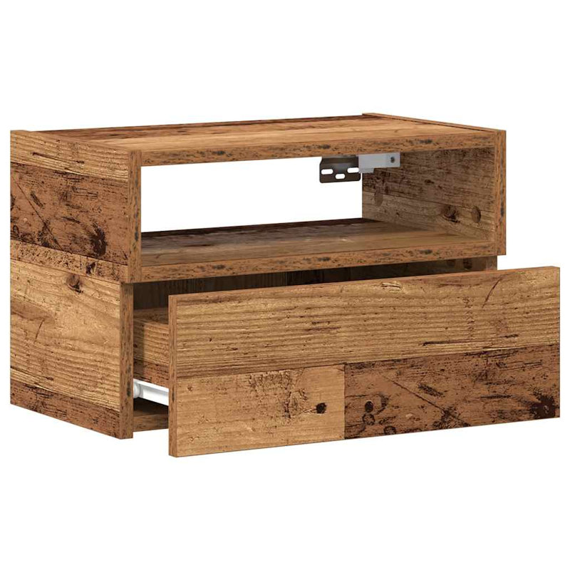 Cabriales 45cm W Manufactured Wood Bedside Table, Reclaimed Wood, 1