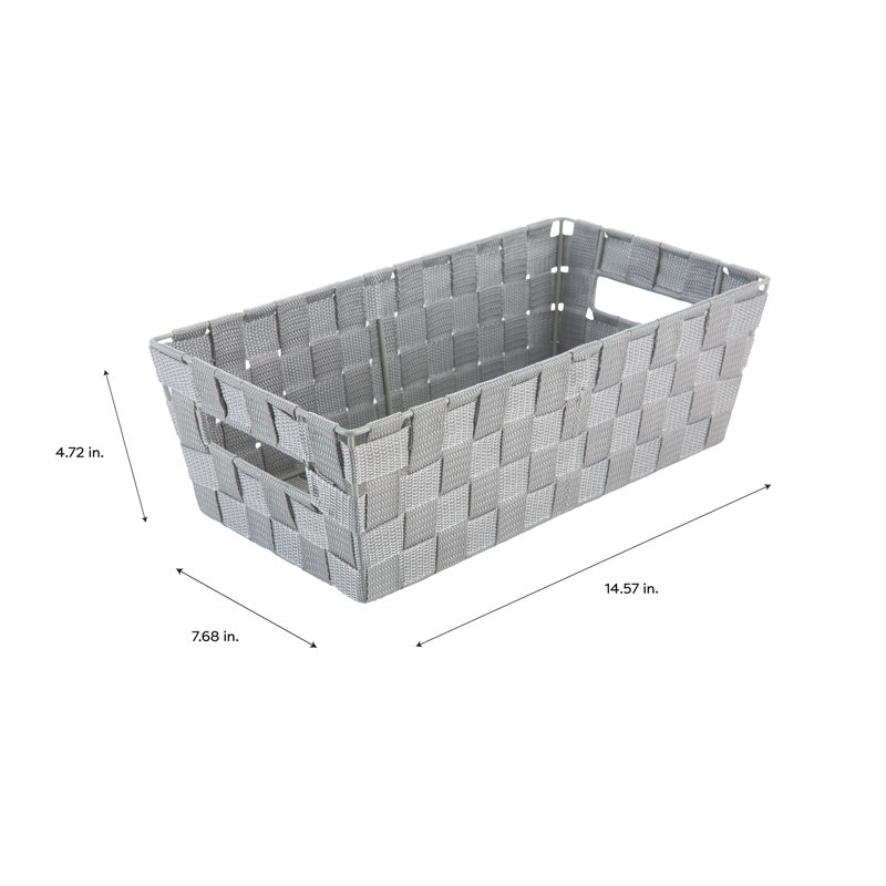 Simplify Plastic Decorative Bins, Heather Gray