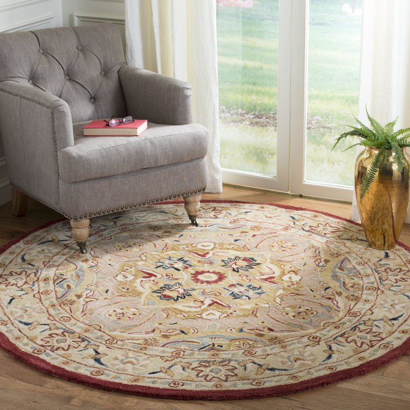 Tingley Hand Tufted Wool Pile Oriental Rug, Round 6'