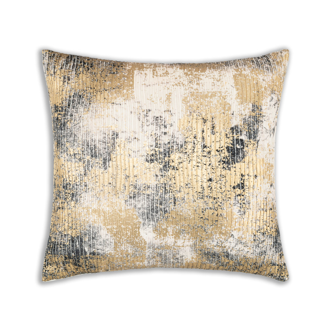 Vega Pintucked Foiled and Digital Printed Square Velvet Pillow Cover & Insert Cloud9 Design 