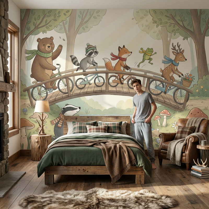Papier peint animaux de la forêt, Non-Woven Nonpasted, 160"x108"