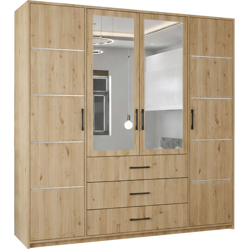4 Door Manufactured Wood Wardrobe, Artisan