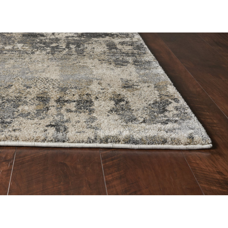 Conroy Abstract Grey Area Rug, Runner 2'2" x 7'6"