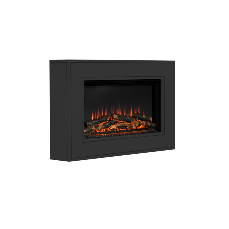 Albali Wall Mounted Timber Electric Fireplace, Anthracite